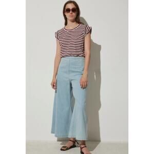 Rachel Comey Absolute Pant Wide Leg Flare Jeans Light Blue Celeste Denim Size 4
